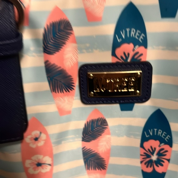 Lvtree tote  blue and pink with surfboards - Picture 2 of 10